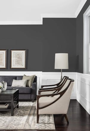 living room painted with cloudy grey