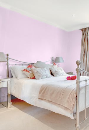 bedroom painted with baby blossom paint
