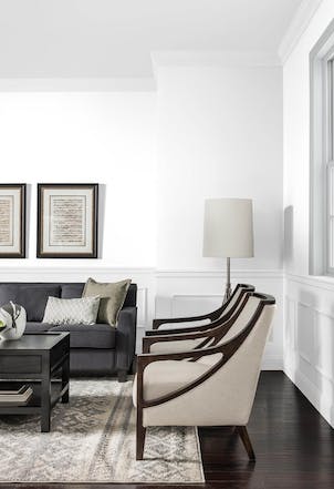 Brilliant white living room