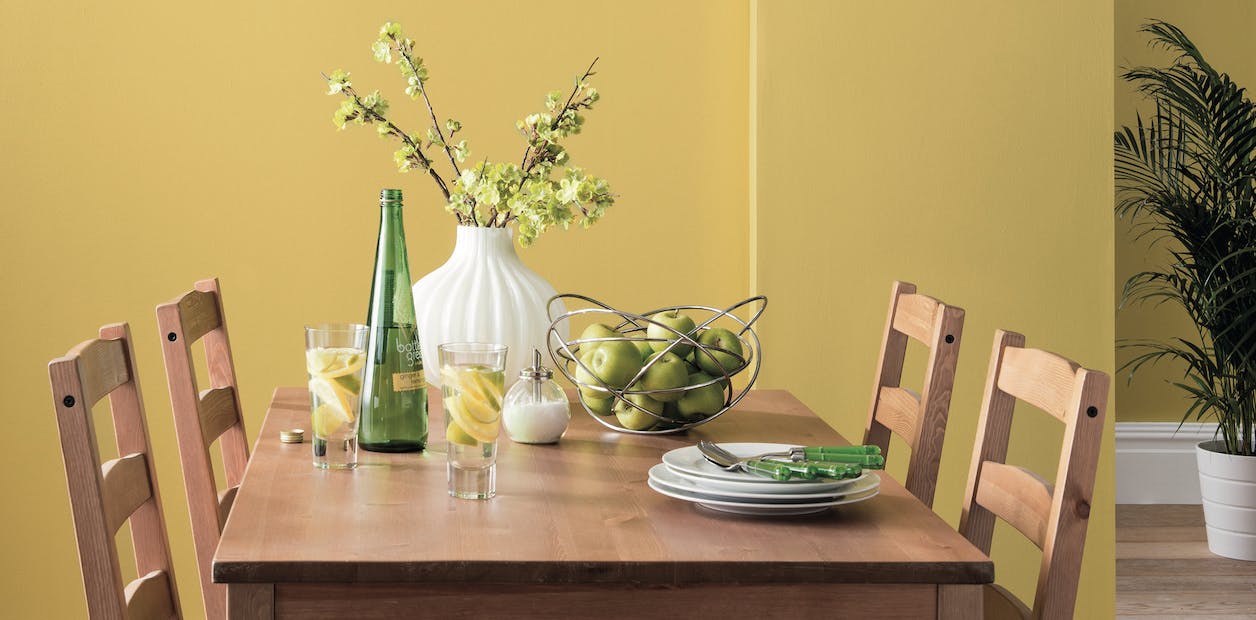 yellow dining room wall